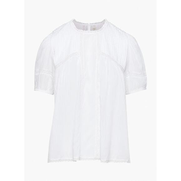 Wilfred Wallflower Blouse Crew Neck Lace Trim White - S - Picture 1 of 7